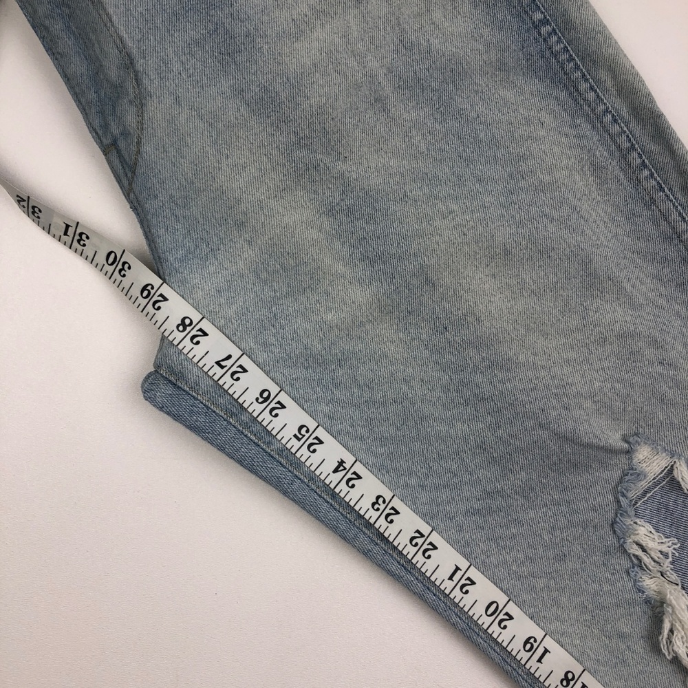 NWOT 3X1 Light Wash Distressed Straight Leg Jeans - Picture 4 of 7